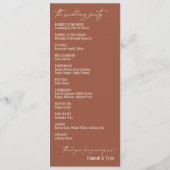 Elegant Simple Contemmodern Typography Terracotta Programmakaart (Achterkant)