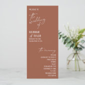 Elegant Simple Contemmodern Typography Terracotta Programmakaart (Staand voorkant)