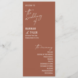 Elegant Simple Contemmodern Typography Terracotta Programmakaart