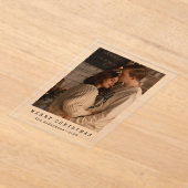 Elegant Simple Couple Photo Christmas Card Acryl Uitnodigingen (Laagn)