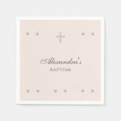 Elegant Simple Cross Christening Christian Baptism Servet (Voorkant)