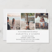 Elegant Simple Custom 3 Photo Monogrammed Wedding Kaart (Voorkant)