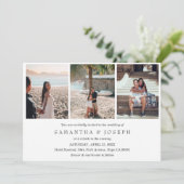 Elegant Simple Custom 3 Photo Monogrammed Wedding Kaart (Staand voorkant)