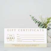 Elegant Simple Custom Business Gift Certificate (Staand voorkant)
