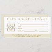 Elegant Simple Custom Business Gift Certificate (Voorkant / Achterkant)