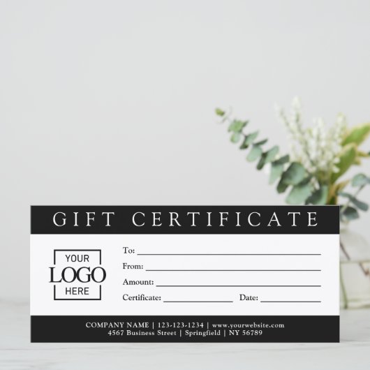 Elegant Simple Custom Business Gift Certificate wi (Staand voorkant)