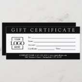 Elegant Simple Custom Business Gift Certificate wi (Voorkant / Achterkant)