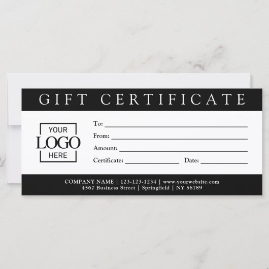 Elegant Simple Custom Business Gift Certificate wi (Voorkant)