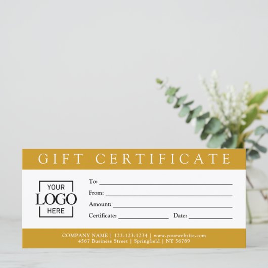 Elegant Simple Custom Business Gift Certificate wi (Staand voorkant)