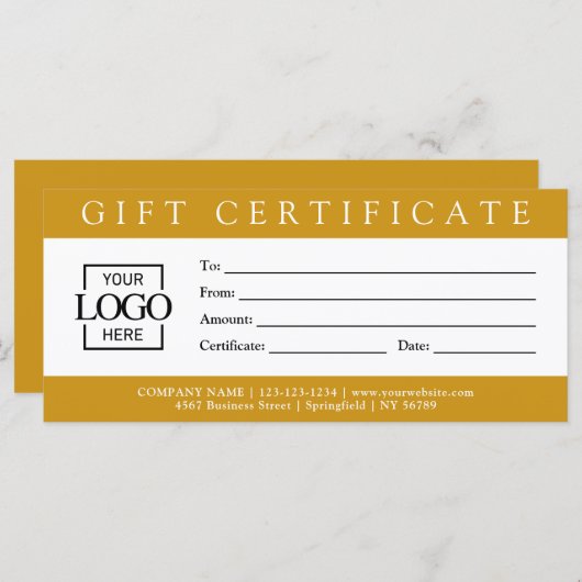Elegant Simple Custom Business Gift Certificate wi (Voorkant / Achterkant)