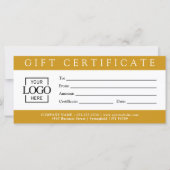 Elegant Simple Custom Business Gift Certificate wi (Voorkant)