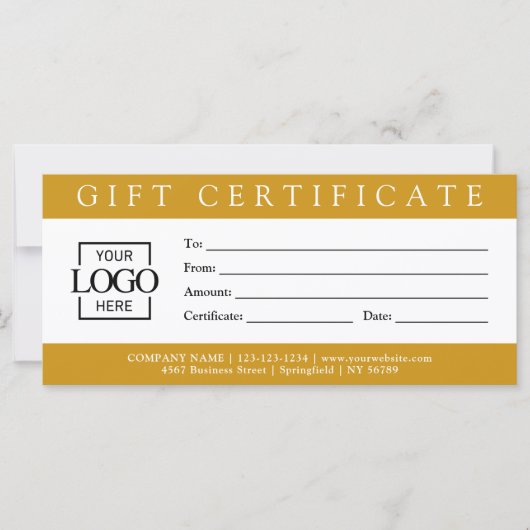 Elegant Simple Custom Business Gift Certificate wi (Voorkant)
