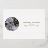 Elegant Simple, Custom Photo, Merry Kerstmis Real Folie Feestdagenkaart (Achterkant)