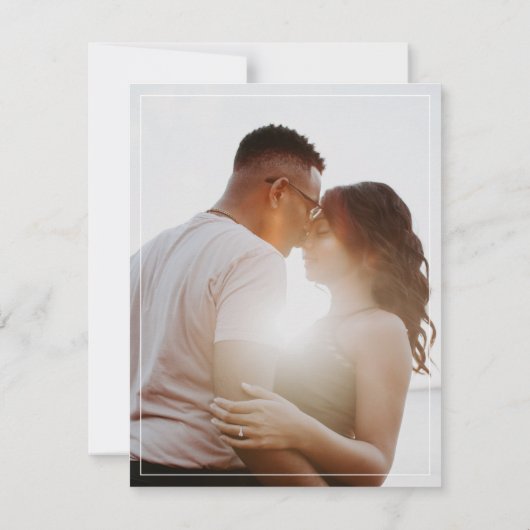 Elegant Simple Custom Photo Wedding Invitation (Achterkant)