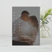 Elegant Simple Custom Photo Wedding Invitation (Staand voorkant)