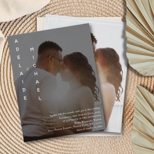 Elegant Simple Custom Photo Wedding Invitation
