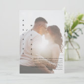 Elegant Simple Custom Photo Wedding Invitation (Staand voorkant)