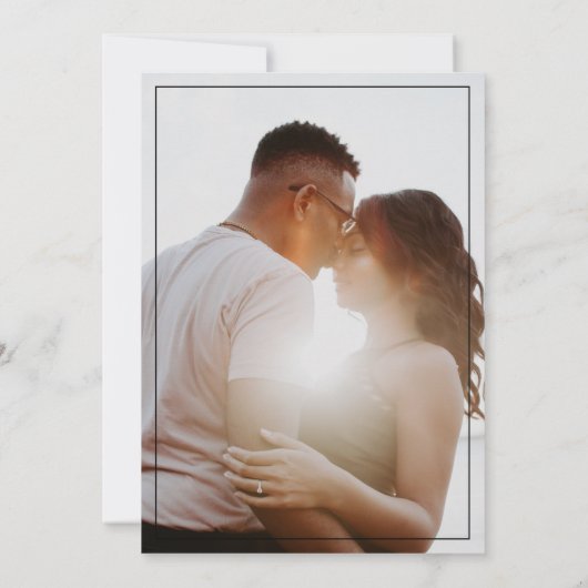 Elegant Simple Custom Photo Wedding Invitation (Achterkant)