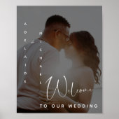 Elegant Simple Custom Photo WeduwWelkom Poster (Voorkant)