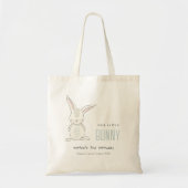 Elegant Simple Cute Blue Bunny boys Birthday Tote Bag (Voorkant)