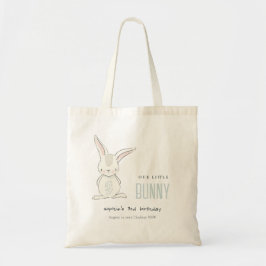 Elegant Simple Cute Blue Bunny boys Birthday Tote Bag