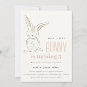 Elegant Simple Cute Blush Pink Bunny Kinderen van Kaart (Voorkant)