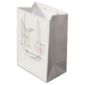 Elegant Simple Cute Blush Pink Bunny Kinderen van  Medium Cadeauzakje (Achterkant Gekanteld)