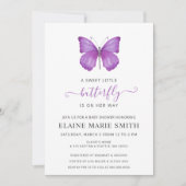 Elegant Simple Cute Paars Butterfly Baby shower Kaart (Voorkant)