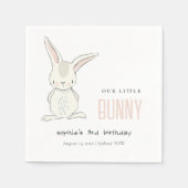 Elegant Simple Cute Pink Blush Bunny Kids Birthday Servet (Voorkant)