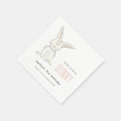 Elegant Simple Cute Pink Blush Bunny Kids Birthday Servet (Hoek)