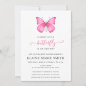Elegant Simple Cute Pink Butterfly Baby shower Kaart (Voorkant)