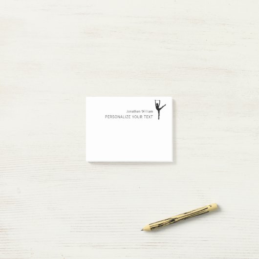 Elegant Simple Dancer Retro Personal Stationery Post-it® Notes (Op bureau)
