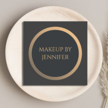 Elegant Simple Dark Faux Gold Circle Makeup Aritst