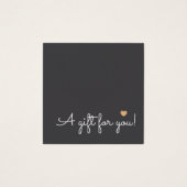 Elegant  Simple Deep Dark Grey Faux Gold Heart  Vierkante Visitekaartjes (Voorkant)