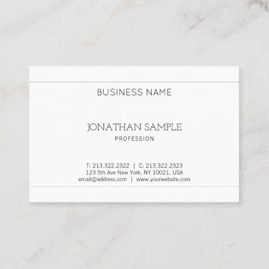 Elegant Simple Design Modern Luxury Plain Trendy Visitekaartje (Achterkant)
