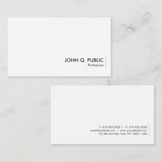 Elegant Simple Design Sjabloon Custom Moderne Visitekaartje (Voorkant / Achterkant)