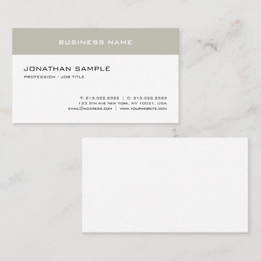 Elegant Simple Design Sjabloon Trendy Modern Top Visitekaartje (Voorkant / Achterkant)