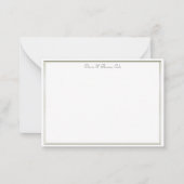 Elegant Simple Double Gold Lijst Wedding Couple Notitiekaartje (Voorkant)