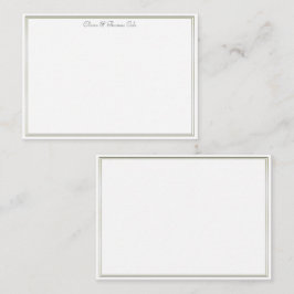 Elegant Simple Double Gold Lijst Wedding Couple Notitiekaartje