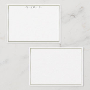 Elegant Simple Double Gold Lijst Wedding Couple Notitiekaartje