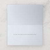 Elegant Simple Dusty Blue Foliage Plaatskaartje (Binnenkant ongevouwen)