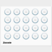 Elegant Simple Dusty Blue Waterverf Ombre Wedding Ronde Sticker (Vel)