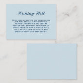 Elegant Simple Dusty Blue Wedding Wishing Good Informatiekaartje (Voorkant / Achterkant)