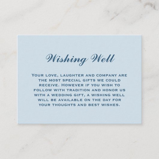 Elegant Simple Dusty Blue Wedding Wishing Good Informatiekaartje (Voorkant)