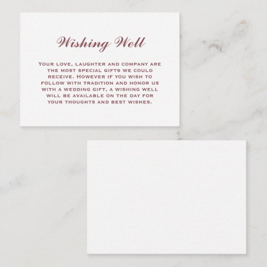 Elegant Simple Dusty Pink Weddenschap Goed Informatiekaartje (Voorkant / Achterkant)