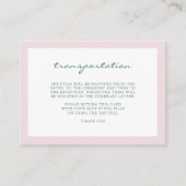 Elegant Simple Dusty Pink Wedding Transportation Informatiekaartje (Voorkant)