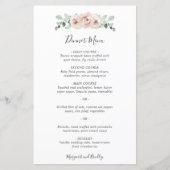 Elegant Simple Dusty Roos Floral Wedding Menu (Voorkant)