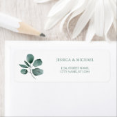 Elegant Simple Eucalyptus Botanical Green Wedding Etiket (Insitu)