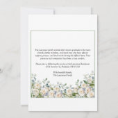 Elegant Simple Eucalyptus White Rose Photo Funeral Kaart (Achterkant)