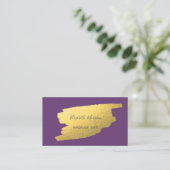 Elegant Simple, Faux Gold Foil Brusg Stroke Visitekaartje (Staand voorkant)